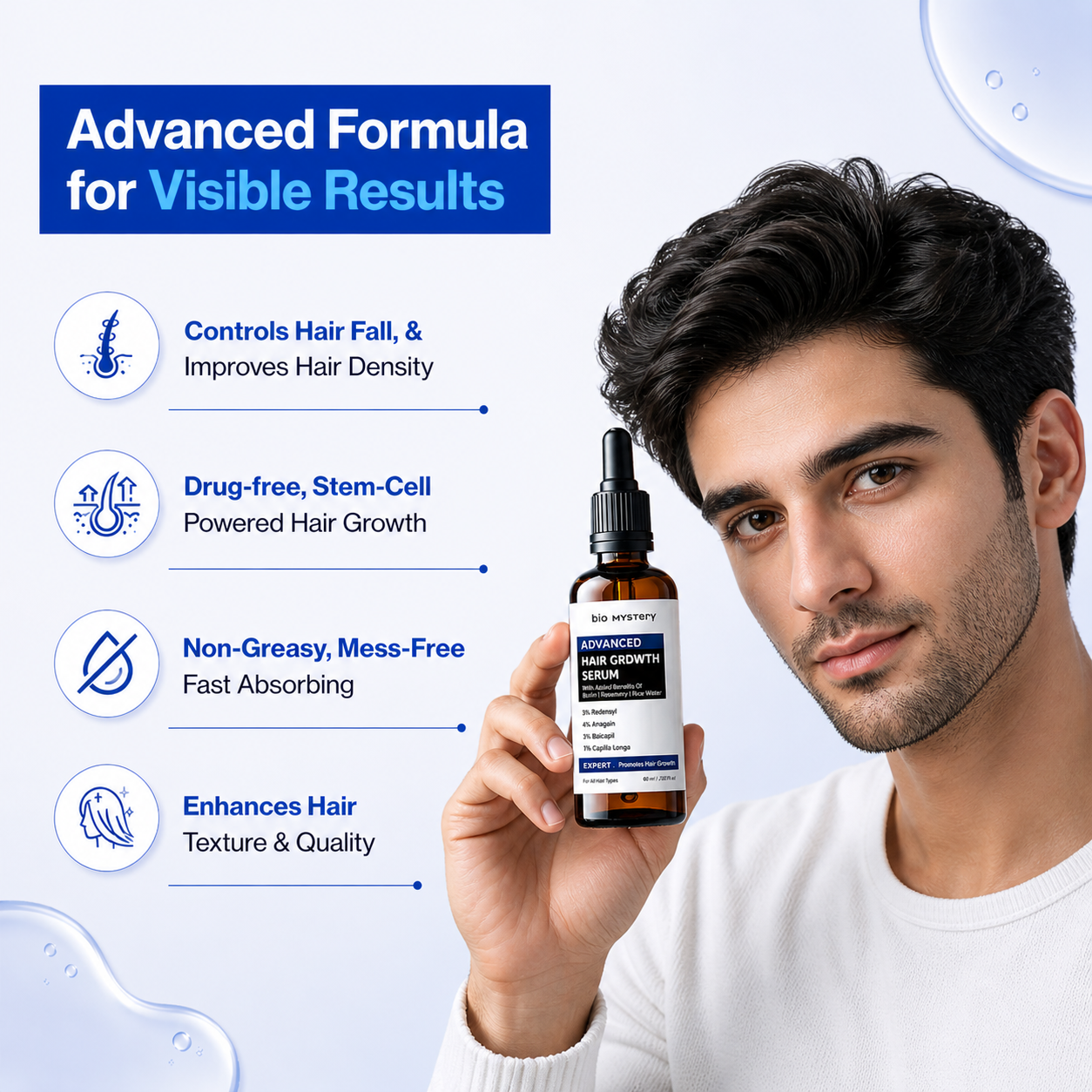 Advanced Hair Growth Serum With Derma Roller 0.5 mm