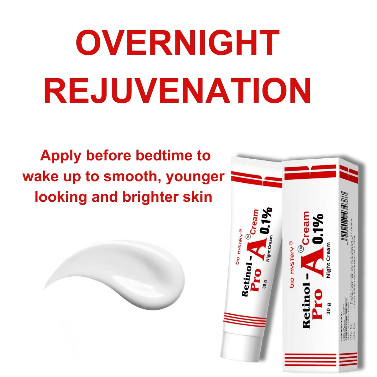 Retinol Pro Night Cream 0.1% with Collagen & Peptides – 30g | Anti-Aging & Skin Renewal Formula for Fine Lines, Wrinkles & Uneven Texture