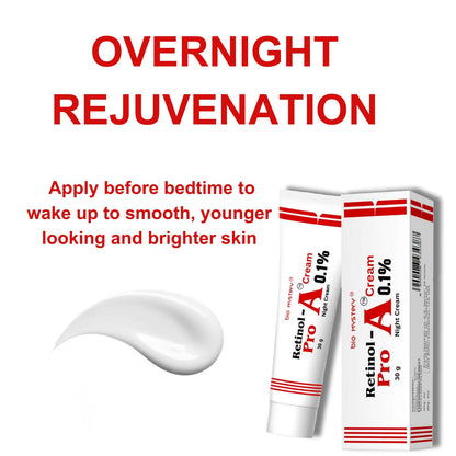 Retinol Pro Night Cream 0.1% with Collagen & Peptides – 30g | Anti-Aging & Skin Renewal Formula for Fine Lines, Wrinkles & Uneven Texture