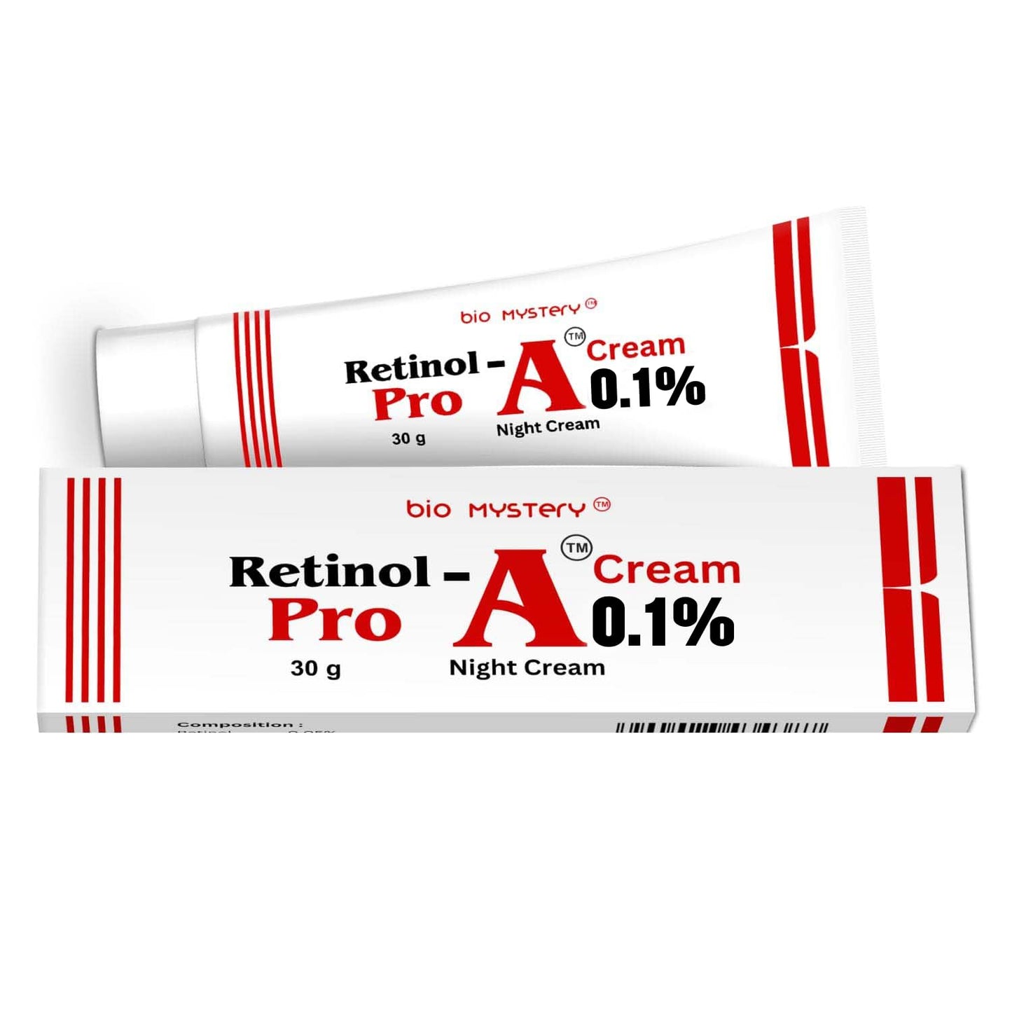 Retinol Pro Night Cream 0.1% with Collagen & Peptides – 30g | Anti-Aging & Skin Renewal Formula for Fine Lines, Wrinkles & Uneven Texture