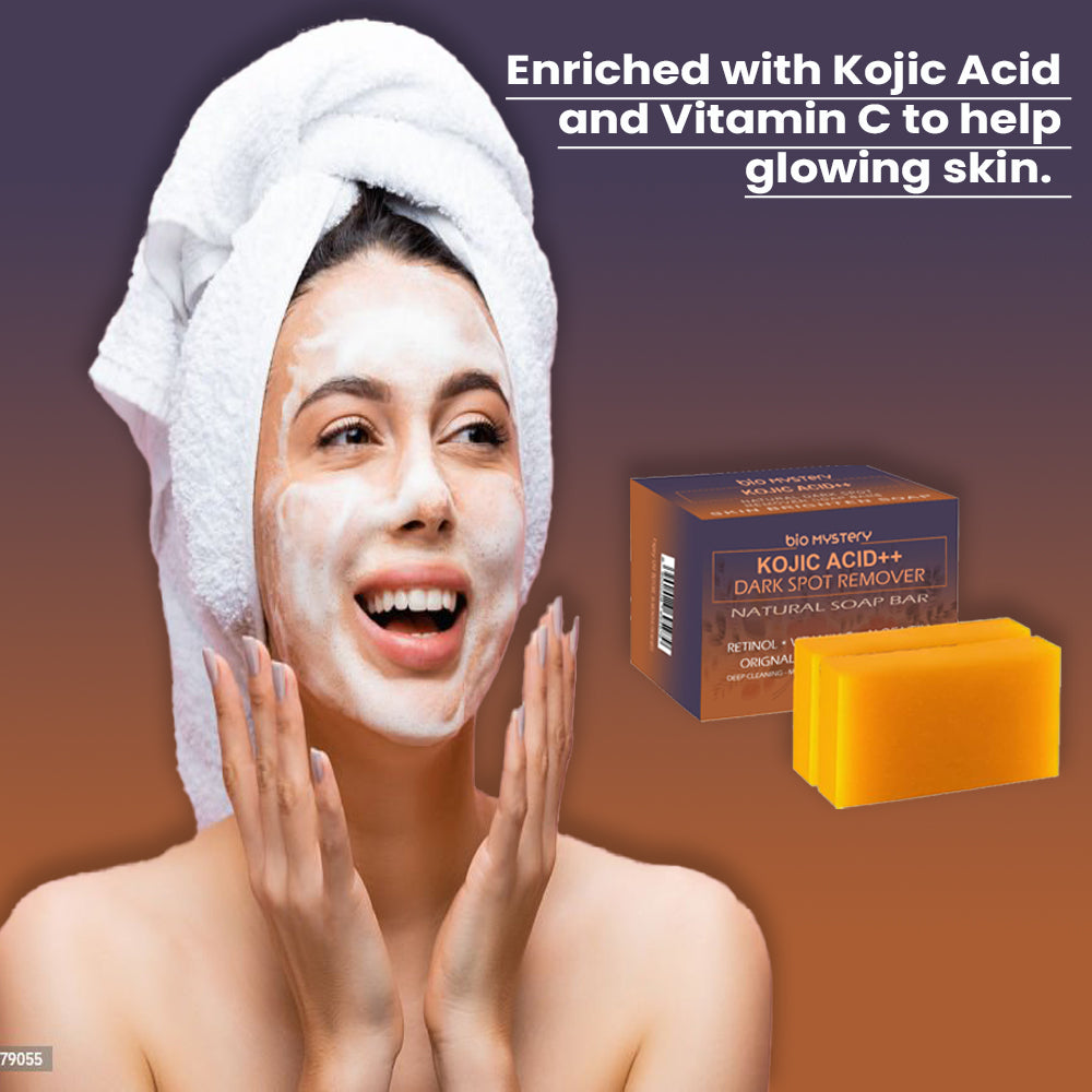 Kojic Acid Plus Plus Natural Soap Bars – Skin Brightening & Pigmentation Control | Pack of 2 x 100g (3.5 oz)