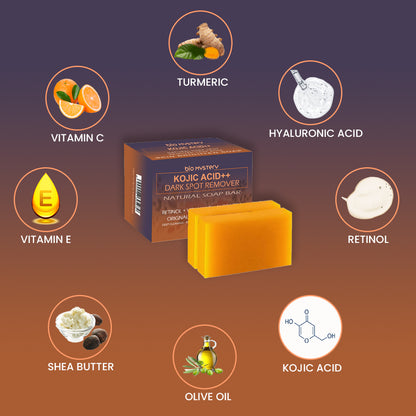 Kojic Acid Plus Plus Natural Soap Bars – Skin Brightening & Pigmentation Control | Pack of 2 x 100g (3.5 oz)