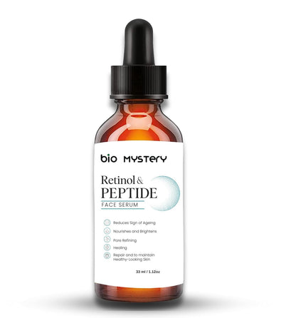 Retinol & Peptide Face Serum (33 ml / 1.12 oz): Fight Signs of Aging, Even Skin Tone, Improve Elasticity & Reveal a Firmer, Glowing Appearance Naturally
