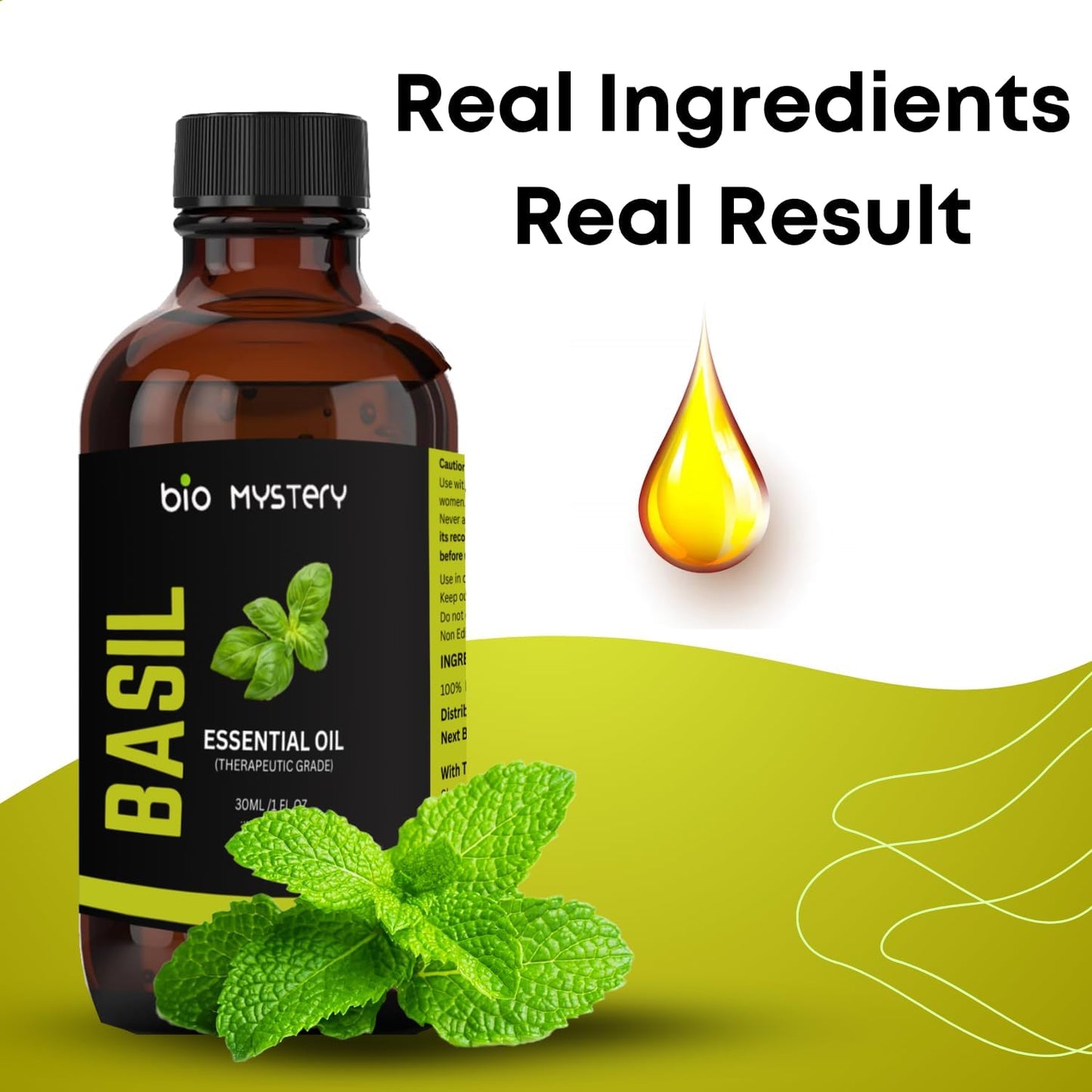Pure Basil Essential Oil – 100% Natural Therapeutic Grade | For Stress Relief, Skin, Hair & Aromatherapy | 30ml (1.0 oz)