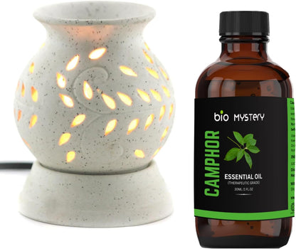 Pure Camphor Essential Oil 30ml (1.0 Ounce) | 100% Natural & Steam Distilled | For Aromatherapy, Pain Relief, Congestion & Skin Care