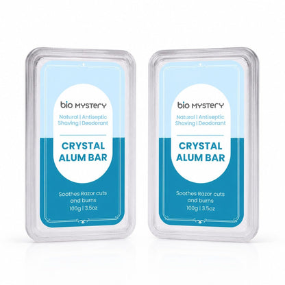Bio Mystery Natural Alum Block (Fitkari) for Shaving – After Shave Styptic for Razor Cuts & Razor Burn Relief | Natural Deodorant Stone | Travel Case Included | 100g