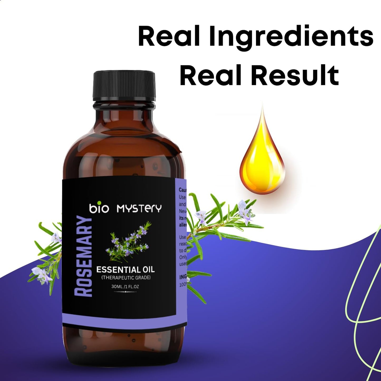 Pure Rosemary Essential Oil – 100% Natural Steam Distilled | For Hair Growth, Skin Care & Aromatherapy | 30ml (1.0 oz)