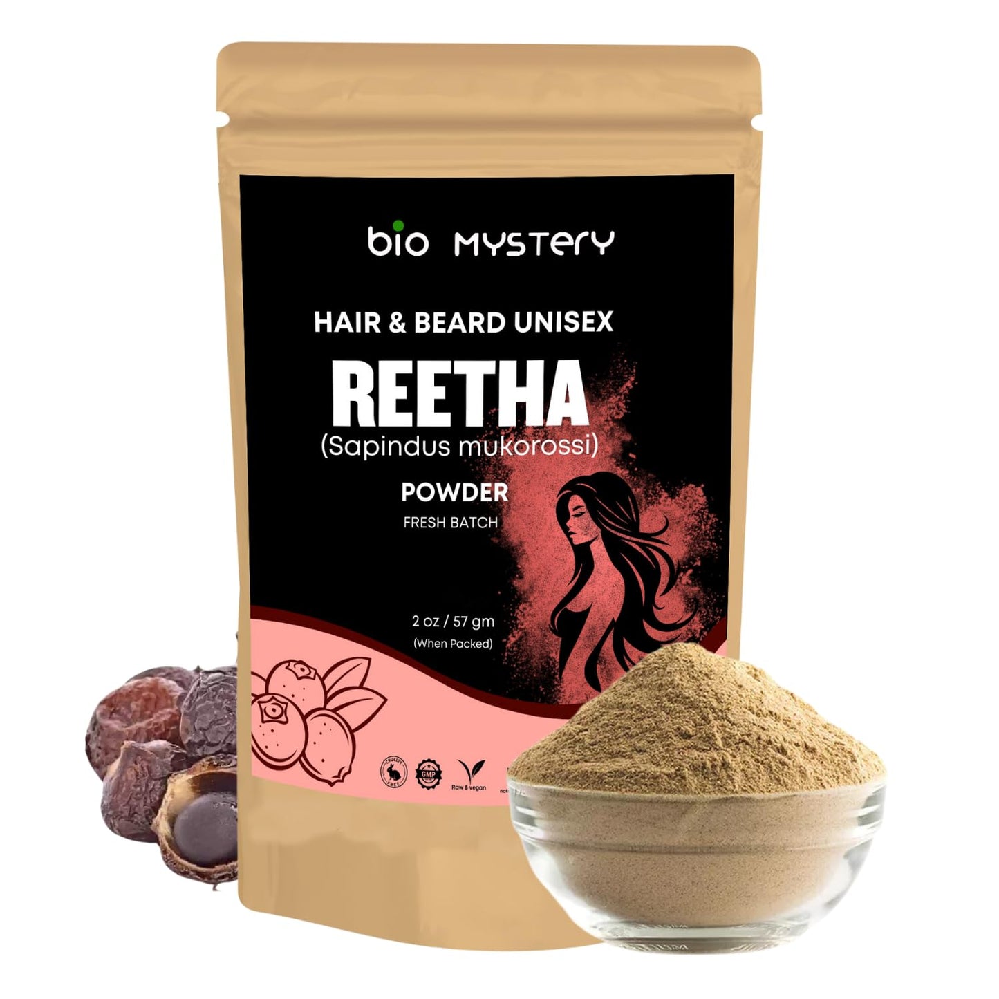 Reetha Powder for Hair | Natural Cleanser & Conditioner | Gently Removes Dirt & Oil | Soapnut Powder for Healthy Scalp & Shine | 57g