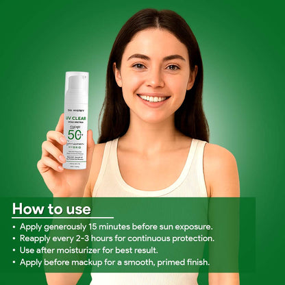 Bio Mystery Clear Face Sunscreen Lotion SPF 50+++ | For Acne-Prone, Oily & Sensitive Skin | Hybrid UV Protection | Matte, Lightweight & Non-Greasy | 50ml