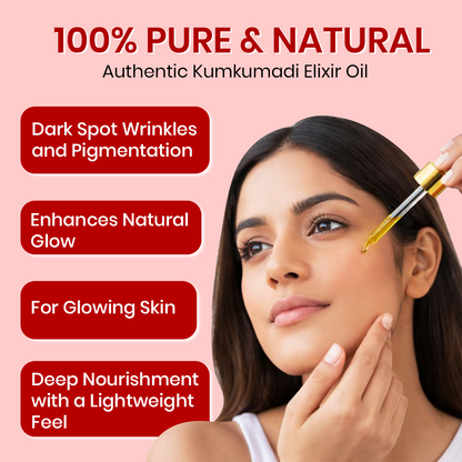 Bio Mystery Authentic Kumkumadi Elixir Face Oil for Natural Glow & Radiant Looking Skin | Traditional Botanical Blend with Vitamin A & C-Rich Extracts | Lightweight, Non-Greasy Daily Face Oil for All Skin Types | 30ml