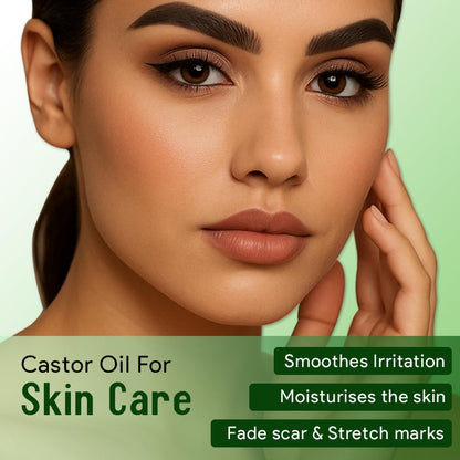 Bio Mystery Natural Castor Oil – Cold Pressed & Hexane-Free with Liner Brush | For Hair, Brows, Lashes, Nails & Skin | 100% Pure & Natural |