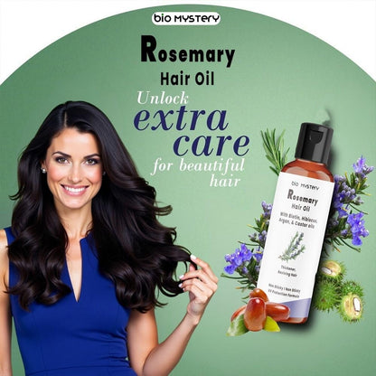 Bio Mystery Rosemary Hair Growth Oil – Enriched with Biotin, Argan, Vitamin E, Jojoba & Castor